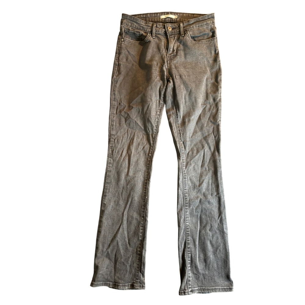 Levis 715 Bootcut Jeans Womens 28 Gray Black Tab Stretch Denim Pants